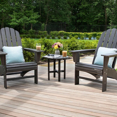 POLYWOOD Vineyard 3-Piece Curveback Adirondack Set - Black